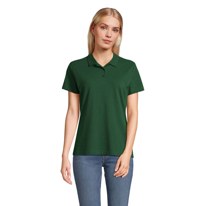 Polo Femme en coton à personnaliser PULSE Vert bouteille